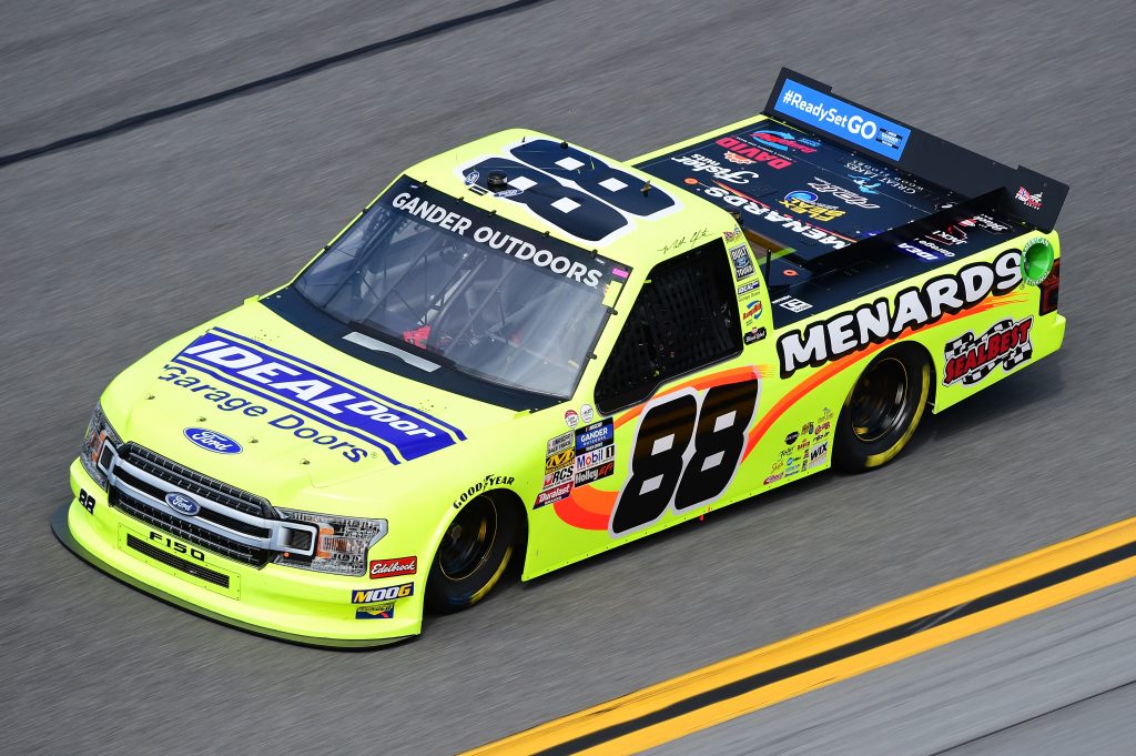 DAYTONA BEACH, FL - FEBRUARY 14:  Matt Crafton, driver of the #88 Ideal Door/Menards Ford, practices for the NASCAR Gander Outdoor Truck Series NextEra Energy 250 at Daytona International Speedway on February 14, 2019 in Daytona Beach, Florida.  (Photo by Jared C. Tilton/Getty Images) | Getty Images