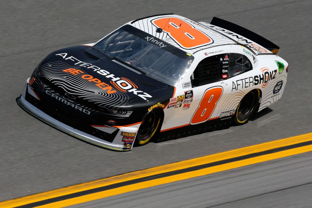 DAYTONA BEACH, FL - FEBRUARY 15: Chase Elliott, driver of the #8 Aftershokz Chevrolet, during practice for the NASCAR Xfinity Series NASCAR Racing Experience 300 at Daytona International Speedway on February 15, 2019 in Daytona Beach, Florida. (Photo by Jonathan Ferrey/Getty Images) | Getty Images