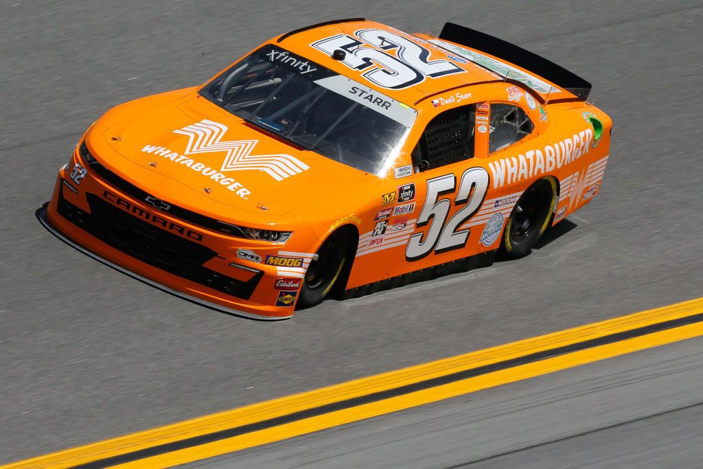 DAYTONA BEACH, FL - FEBRUARY 15: David Starr, driver of the #52 Whataburger Chevrolet, during practice for the NASCAR Xfinity Series NASCAR Racing Experience 300 at Daytona International Speedway on February 15, 2019 in Daytona Beach, Florida. (Photo by Jonathan Ferrey/Getty Images) | Getty Images