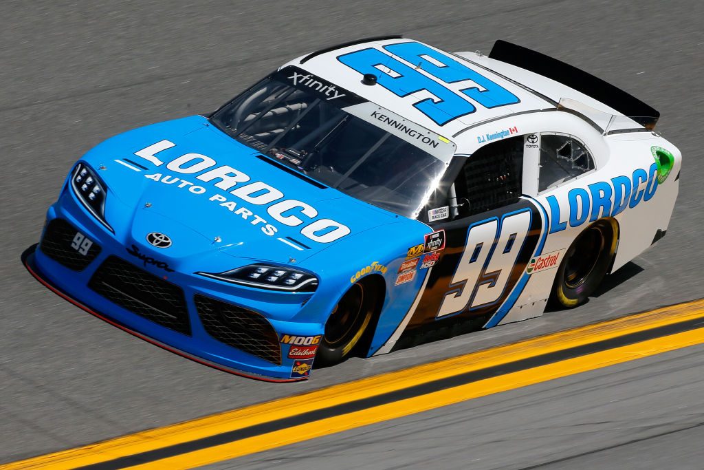 DAYTONA BEACH, FL - FEBRUARY 15: DJ Kennington, driver of the #99 LORDCO Auto Parts Toyota, during practice for the NASCAR Xfinity Series NASCAR Racing Experience 300 at Daytona International Speedway on February 15, 2019 in Daytona Beach, Florida. (Photo by Jonathan Ferrey/Getty Images) | Getty Images