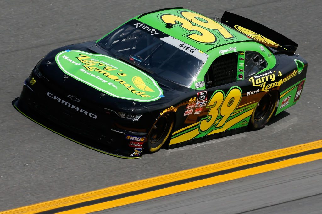 DAYTONA BEACH, FL - FEBRUARY 15: Ryan Sieg, driver of the #39 Larry's Hard Lemonade Chevrolet, during practice for the NASCAR Xfinity Series NASCAR Racing Experience 300 at Daytona International Speedway on February 15, 2019 in Daytona Beach, Florida. (Photo by Jonathan Ferrey/Getty Images) | Getty Images