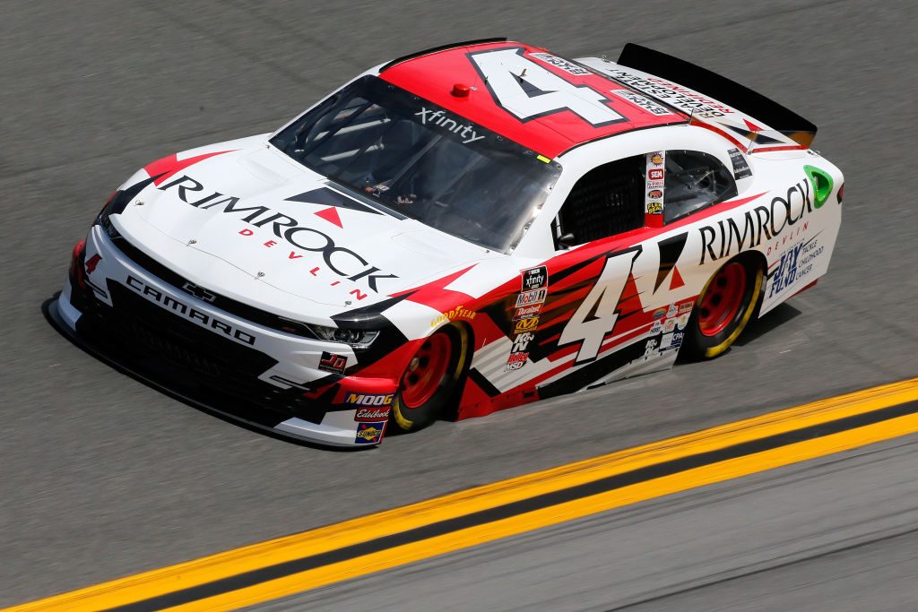 DAYTONA BEACH, FL - FEBRUARY 15: Scott Lagasse Jr, driver of the #4 Rimrock Devlin Chevrolet, during practice for the NASCAR Xfinity Series NASCAR Racing Experience 300 at Daytona International Speedway on February 15, 2019 in Daytona Beach, Florida. (Photo by Jonathan Ferrey/Getty Images) | Getty Images