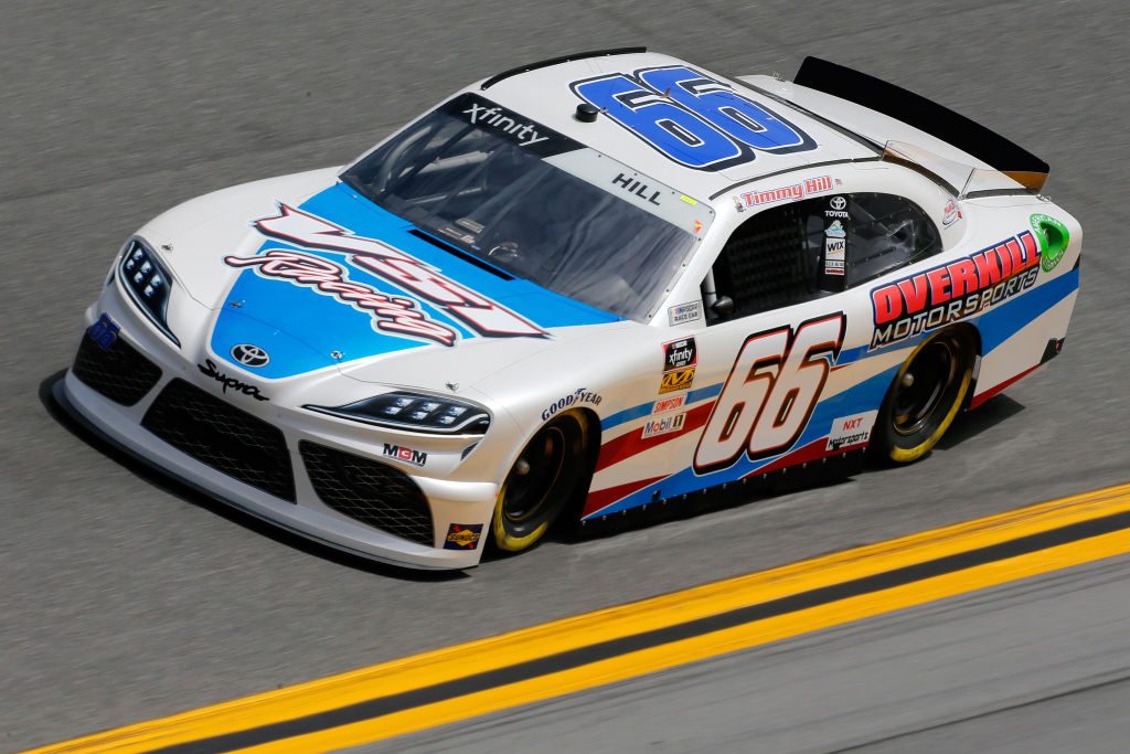 DAYTONA BEACH, FL - FEBRUARY 15: Timmy Hill, driver of the #66 VSI Racing/Overkill Motorsports Toyota, during practice for the NASCAR Xfinity Series NASCAR Racing Experience 300 at Daytona International Speedway on February 15, 2019 in Daytona Beach, Florida. (Photo by Jonathan Ferrey/Getty Images) | Getty Images