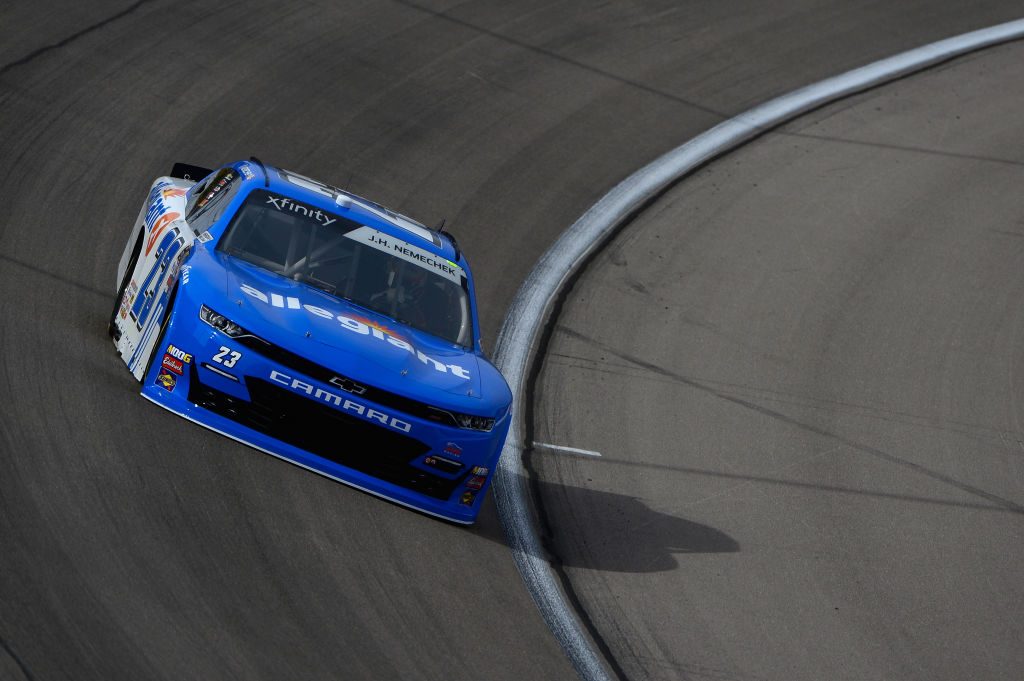 LAS VEGAS, NV - MARCH 01: John Hunter Nemechek, driver of the #23 Allegiant Chevrolet, during practice for the NASCAR Xfinty Series Boyd Gaming 300 at Las Vegas Motor Speedway on March 1, 2019 in Las Vegas, Nevada. (Photo by Robert Laberge/Getty Images) | Getty Images
