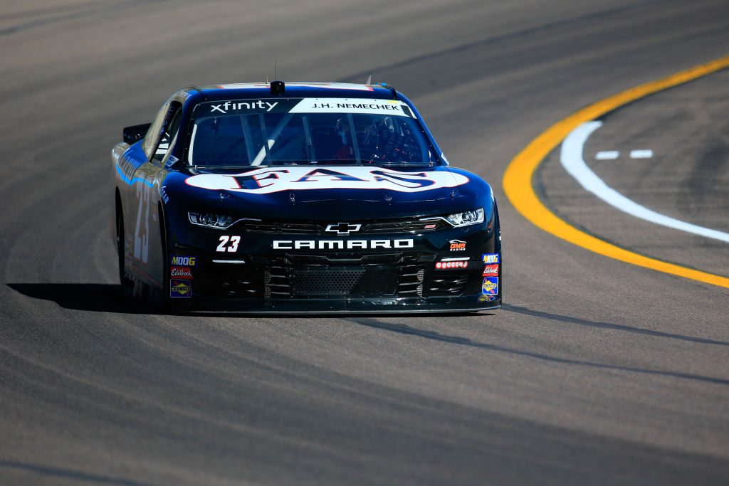 AVONDALE, AZ - MARCH 08: John Hunter Nemechek, driver of the #23 Fire Alarm Services Inc. Chevrolet, practices for the NASCAR XFINITY Series iK9 Service Dog 200 at ISM Raceway on March 8, 2019 in Avondale, Arizona. (Photo by Daniel Shirey/Getty Images) | Getty Images