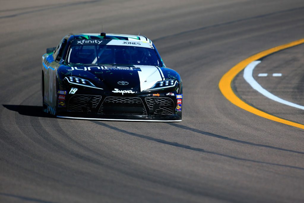 AVONDALE, AZ - MARCH 08: Brandon Jones, driver of the #19 Juniper Toyota, practices for the NASCAR XFINITY Series iK9 Service Dog 200 at ISM Raceway on March 8, 2019 in Avondale, Arizona. (Photo by Daniel Shirey/Getty Images) | Getty Images