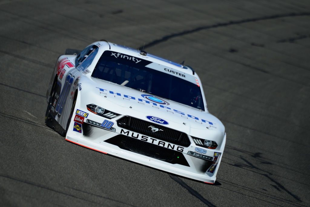 FONTANA, CA - MARCH 15: Cole Custer, driver of the #00 Thompson Pipe/Haas CNC Ford,during practice for the NASCAR Xfinity Series Production Alliance Group 300 at Auto Club Speedway on March 15, 2019 in Fontana, California. (Photo by Robert Laberge/Getty Images) | Getty Images