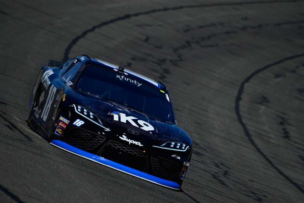 FONTANA, CA - MARCH 15: Kyle Busch, driver of the #18 iK9 Toyota, during practice for the NASCAR Xfinity Series Production Alliance Group 300 at Auto Club Speedway on March 15, 2019 in Fontana, California. (Photo by Robert Laberge/Getty Images) | Getty Images