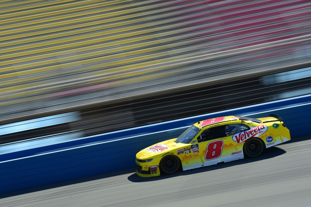 FONTANA, CA - MARCH 16: Ryan Preece, driver of the #8 Velveeta Shells and Cheese Chevrolet, races during the NASCAR Xfinity Series Production Alliance Group 300 at Auto Club Speedway on March 16, 2019 in Fontana, California. (Photo by Jared C. Tilton/Getty Images) | Getty Images