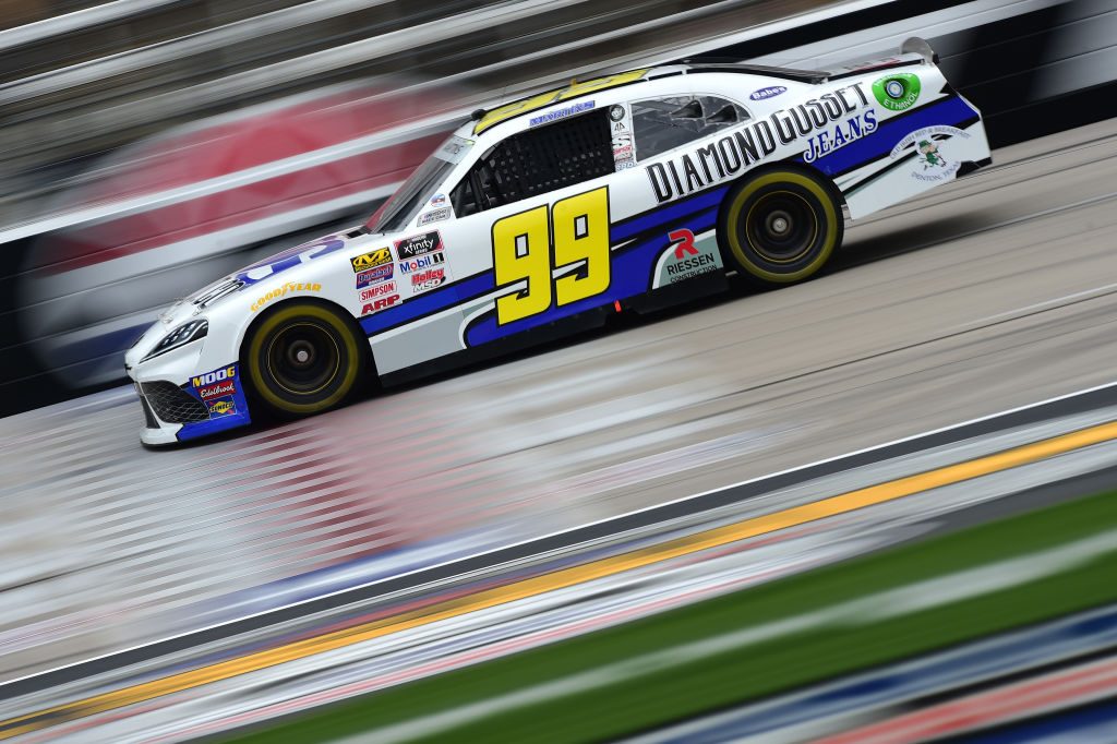 FORT WORTH, TX - MARCH 29: Tommy Joe Martins, driver of the #99 Diamond Gusset Jeans Toyota, drives during practice for the NASCAR Xfinity Series My Bariatric Solutions 300 at Texas Motor Speedway on March 29, 2019 in Fort Worth, Texas. (Photo by Jared C. Tilton/Getty Images) | Getty Images