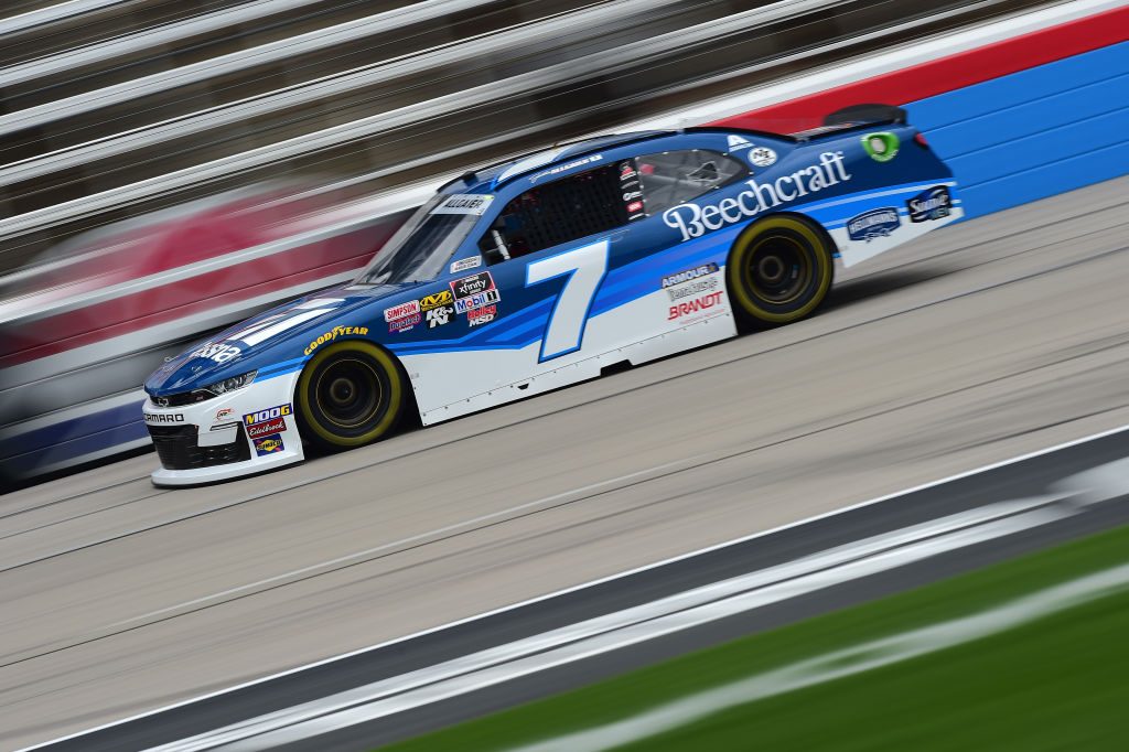 FORT WORTH, TX - MARCH 29: Justin Allgaier, driver of the #7 Cessna Chevrolet, drives during practice for the NASCAR Xfinity Series My Bariatric Solutions 300 at Texas Motor Speedway on March 29, 2019 in Fort Worth, Texas. (Photo by Jared C. Tilton/Getty Images) | Getty Images