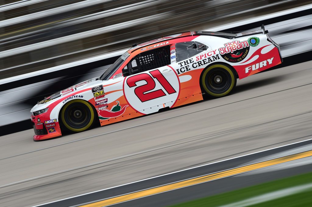FORT WORTH, TX - MARCH 29: Kaz Grala, driver of the #21 HotScream Chevrolet, drives during practice for the NASCAR Xfinity Series My Bariatric Solutions 300 at Texas Motor Speedway on March 29, 2019 in Fort Worth, Texas. (Photo by Jared C. Tilton/Getty Images) | Getty Images