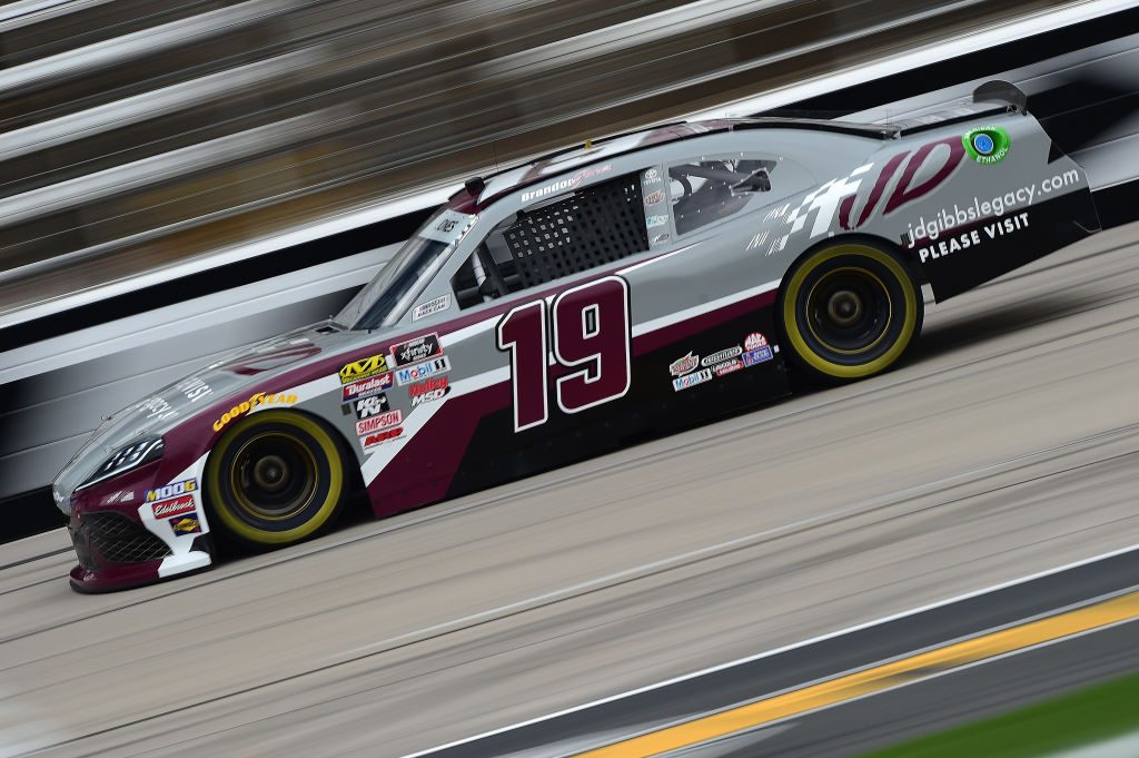 FORT WORTH, TX - MARCH 29: Brandon Jones, driver of the #19 jdgibbslegacy.com Toyota, drives during practice for the NASCAR Xfinity Series My Bariatric Solutions 300 at Texas Motor Speedway on March 29, 2019 in Fort Worth, Texas. (Photo by Jared C. Tilton/Getty Images) | Getty Images