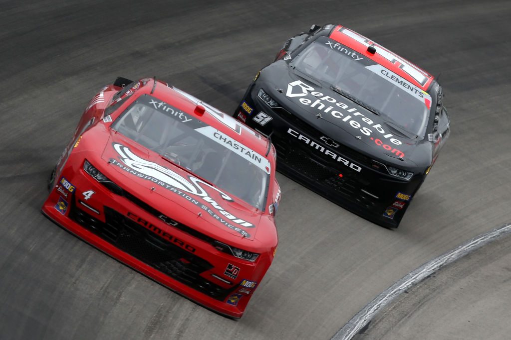 FORT WORTH, TX - MARCH 30: Ross Chastain, driver of the #4 Swan Transportation Services/Perpetua Advisors, races during the NASCAR Xfinity Series My Bariatric Solutions 300 at Texas Motor Speedway on March 30, 2019 in Fort Worth, Texas. (Photo by Matt Sullivan/Getty Images) | Getty Images
