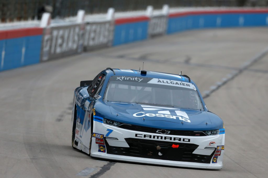 FORT WORTH, TX - MARCH 30: Justin Allgaier, driver of the #7 Cessna Chevrolet, leads a pack of cars during the NASCAR Xfinity Series My Bariatric Solutions 300 at Texas Motor Speedway on March 30, 2019 in Fort Worth, Texas. (Photo by Sean Gardner/Getty Images) | Getty Images