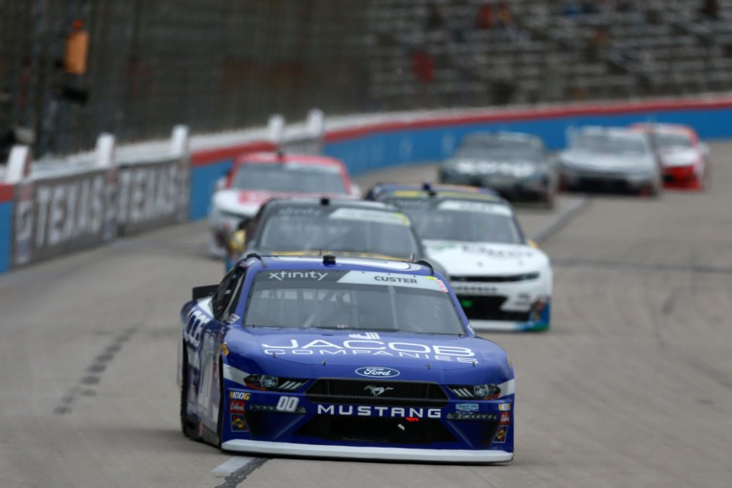 FORT WORTH, TX - MARCH 30: Cole Custer, driver of the #00 Jacob Companies Ford, leads a pack of cars during the NASCAR Xfinity Series My Bariatric Solutions 300 at Texas Motor Speedway on March 30, 2019 in Fort Worth, Texas. (Photo by Sean Gardner/Getty Images) | Getty Images