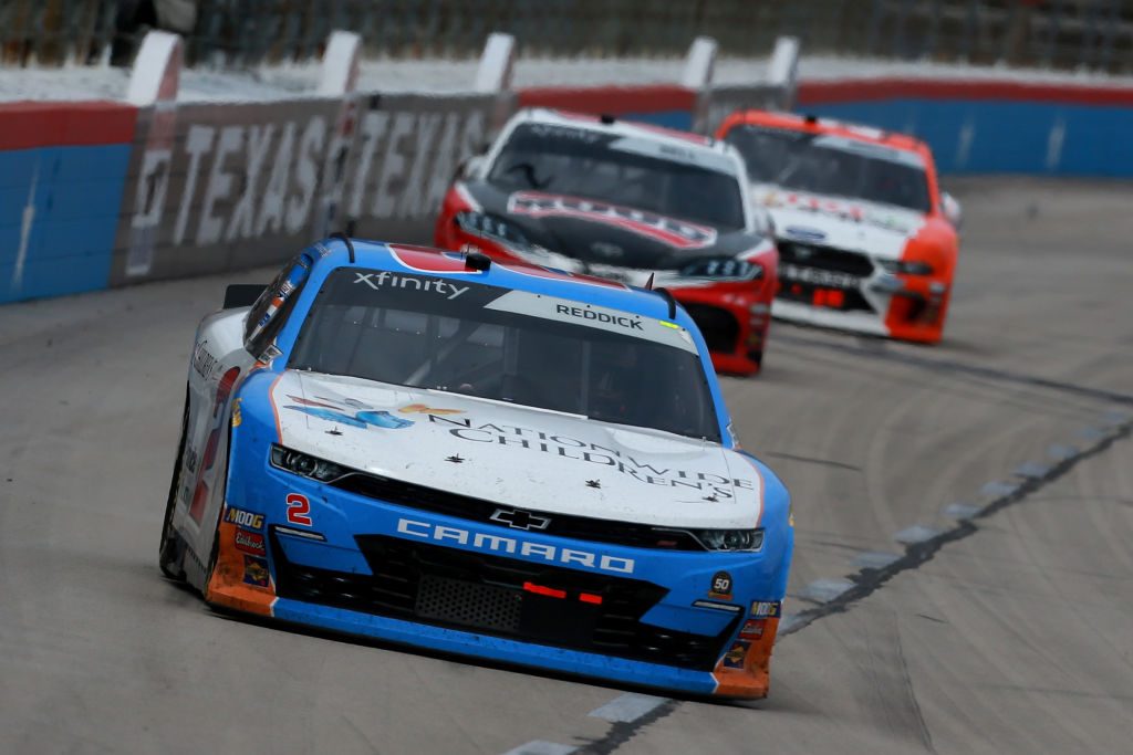 FORT WORTH, TX - MARCH 30: Tyler Reddick, driver of the #2 Nationwide Children's Hospital Chevrolet, leads a pack of cars during the NASCAR Xfinity Series My Bariatric Solutions 300 at Texas Motor Speedway on March 30, 2019 in Fort Worth, Texas. (Photo by Sean Gardner/Getty Images) | Getty Images