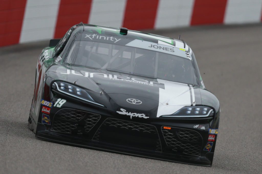 RICHMOND, VA - APRIL 12: Brandon Jones, driver of the #19 Juniper Toyota, practices for the NASCAR Xfinity Series ToyotaCare 250 at Richmond Raceway on April 12, 2019 in Richmond, Virginia. (Photo by Sean Gardner/Getty Images) | Getty Images
