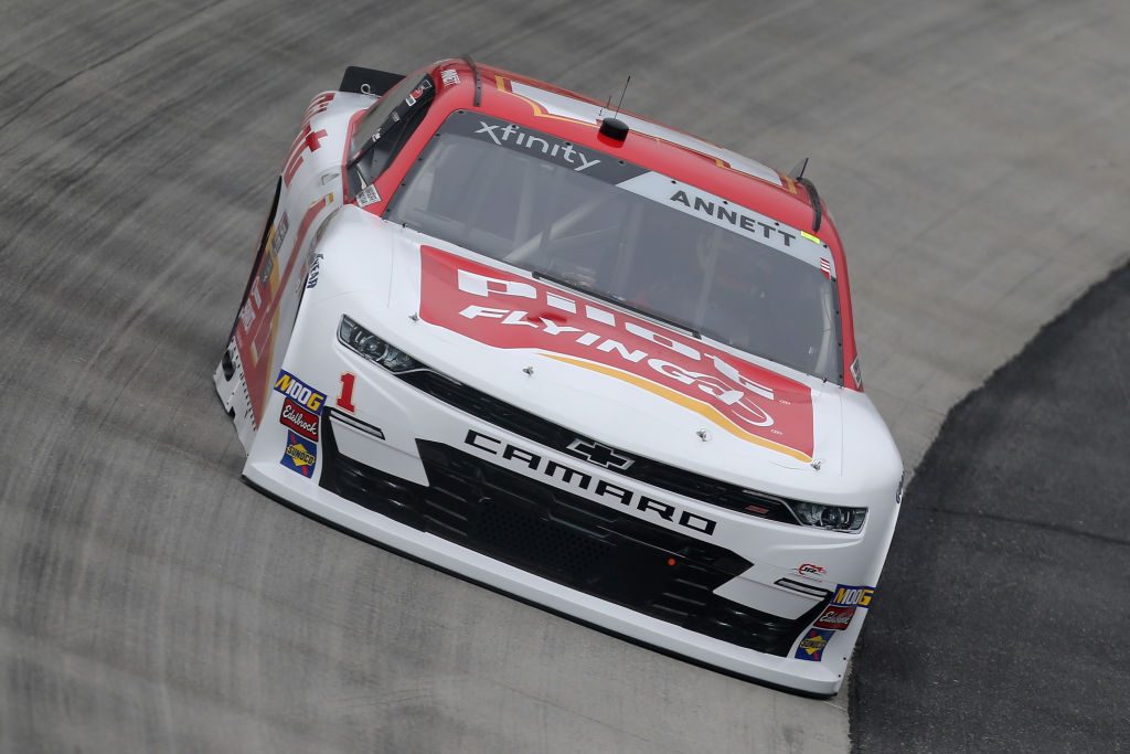 DOVER, DE - MAY 03: Michael Annet, driver of the #1 Pilot/Flying J Chevrolet, drives during practice for the NASCAR Xfinity Series Allied Steel Buildings 200 at Dover International Speedway on May 3, 2019 in Dover, Delaware. (Photo by Matt Sullivan/Getty Images) | Getty Images