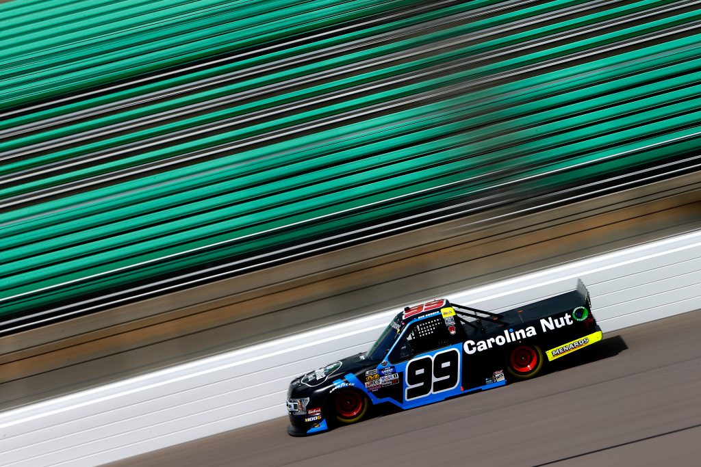 KANSAS CITY, KS - MAY 10: Ben Rhodes, driver of the #99 Carolina Nut Ford, drives during practice for the NASCAR Gander Outdoors Truck Series Digital Ally 250 at Kansas Speedway on May 10, 2019 in Kansas City, Kansas. (Photo by Jonathan Ferrey/Getty Images) | Getty Images