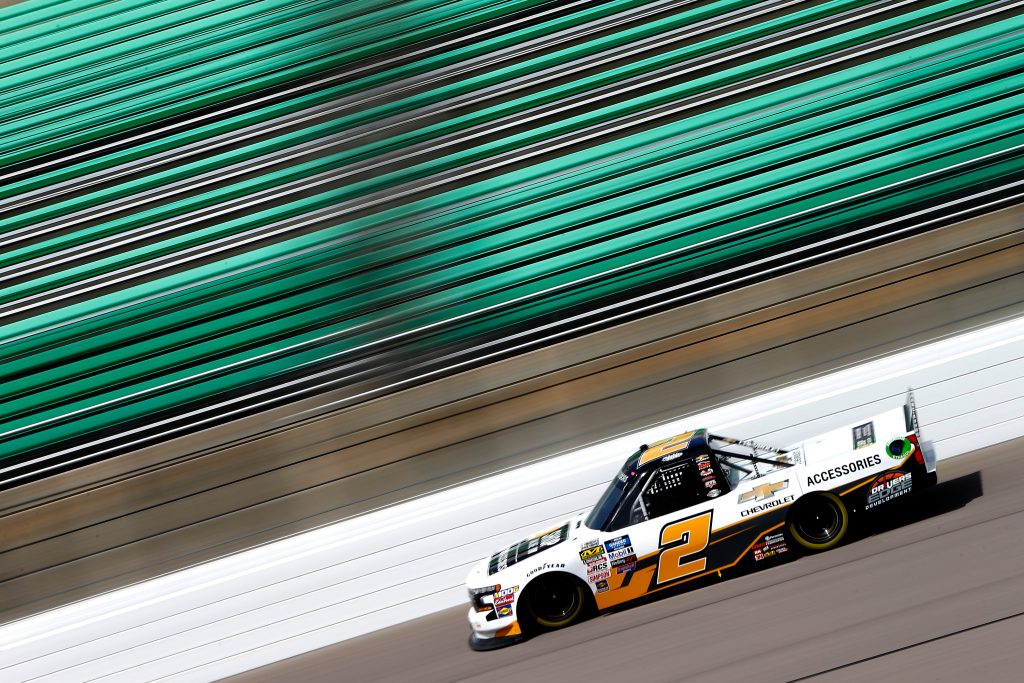 KANSAS CITY, KS - MAY 10: Sheldon Creed, driver of the #2 Chevrolet Accessories Chevrolet, drives during practice for the NASCAR Gander Outdoors Truck Series Digital Ally 250 at Kansas Speedway on May 10, 2019 in Kansas City, Kansas. (Photo by Jonathan Ferrey/Getty Images) | Getty Images