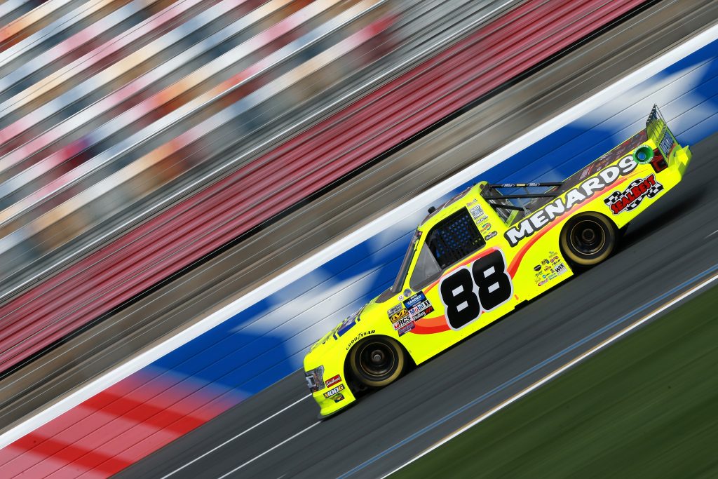 CHARLOTTE, NC - MAY 17: Matt Crafton, driver of the #88 Ideal Door/Menards Ford, practices for the NASCAR Gander Outdoors Truck Series North Carolina Education Lottery 200 at Charlotte Motor Speedway on May 17, 2019 in Charlotte, North Carolina. (Photo by Sean Gardner/Getty Images) | Getty Images