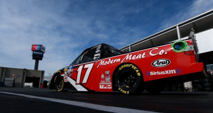 CHARLOTTE, NC - MAY 17:  Tyler Ankrum, driver of the #17 May's Hawaii Toyota, drives through the garage during practice for the NASCAR Gander Outdoors Truck Series North Carolina Education Lottery 200 at Charlotte Motor Speedway on May 17, 2019 in Charlotte, North Carolina.  (Photo by Sean Gardner/Getty Images) | Getty Images
