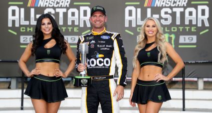 CHARLOTTE, NC - MAY 17:  Clint Bowyer, driver of the #14 Toco Warranty Ford, poses with the trophy after winning the pole position in qualifying for the Monster Energy NASCAR Cup Series All-Star Race at Charlotte Motor Speedway on May 17, 2019 in Charlotte, North Carolina.  (Photo by Streeter Lecka/Getty Images) | Getty Images