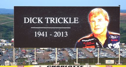 CONCORD, NC - MAY 17:  A tribute to Dick Trickle is displayed during the NASCAR Camping World Truck Series North Carolina Education Lottery 200 at Charlotte Motor Speedway on May 17, 2013 in Concord, North Carolina.  (Photo by Streeter Lecka/Getty Images) | Getty Images