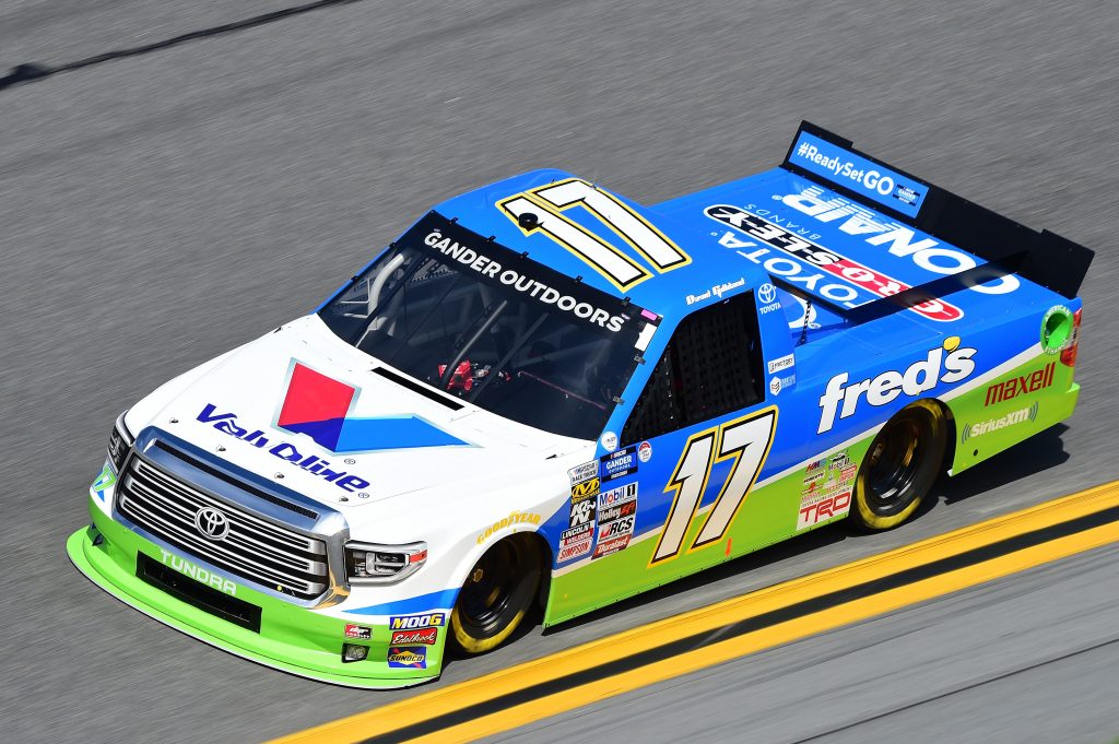 DAYTONA BEACH, FL - FEBRUARY 14: David Gilliland, driver of the #17 fred's/Valvoline Toyota, practices for the NASCAR Gander Outdoor Truck Series NextEra Energy 250 at Daytona International Speedway on February 14, 2019 in Daytona Beach, Florida. (Photo by Jared C. Tilton/Getty Images) | Getty Images