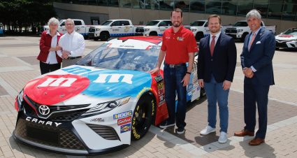 May 08 , 2019: Kyle Busch and others during a Press Conference at Nascar Hall Of Fame in Charlotte , NC .  .   .  (HHP/Andrew Coppley)