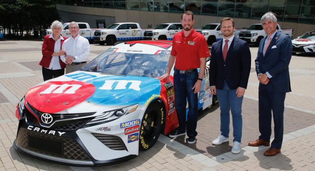 May 08 , 2019: Kyle Busch and others during a Press Conference at Nascar Hall Of Fame in Charlotte , NC .  .   .  (HHP/Andrew Coppley)