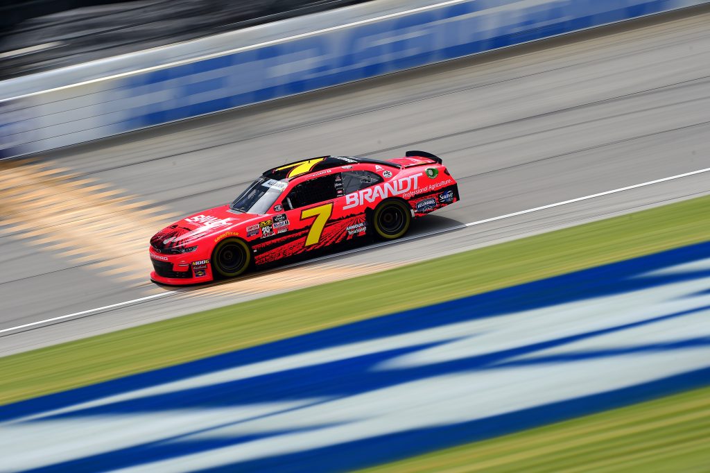 JOLIET, ILLINOIS - JUNE 28: Justin Allgaier, driver of the #7 BRANDT Professional Agriculture Chevrolet, practices for the NASCAR Xfinity Series Camping World 300 at Chicagoland Speedway on June 28, 2019 in Joliet, Illinois. (Photo by Jared C. Tilton/Getty Images) | Getty Images