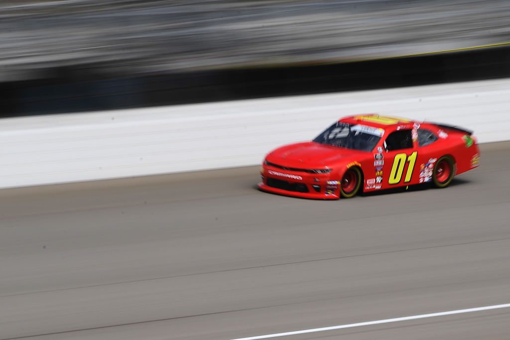 BROOKLYN, MICHIGAN - JUNE 08: Stephen Leicht, driver of the #01 teamjdmotorsports.com Chevrolet, drives during qualifying for the NASCAR Xfinity Series LTi Printing 250 at Michigan International Speedway on June 08, 2019 in Brooklyn, Michigan. (Photo by Stacy Revere/Getty Images) | Getty Images