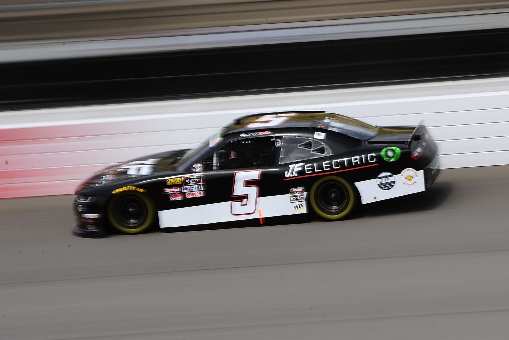 BROOKLYN, MICHIGAN - JUNE 08: Matt Mills, driver of the #5 J.F. Electric Chevrolet, drives during qualifying for the NASCAR Xfinity Series LTi Printing 250 at Michigan International Speedway on June 08, 2019 in Brooklyn, Michigan. (Photo by Stacy Revere/Getty Images) | Getty Images