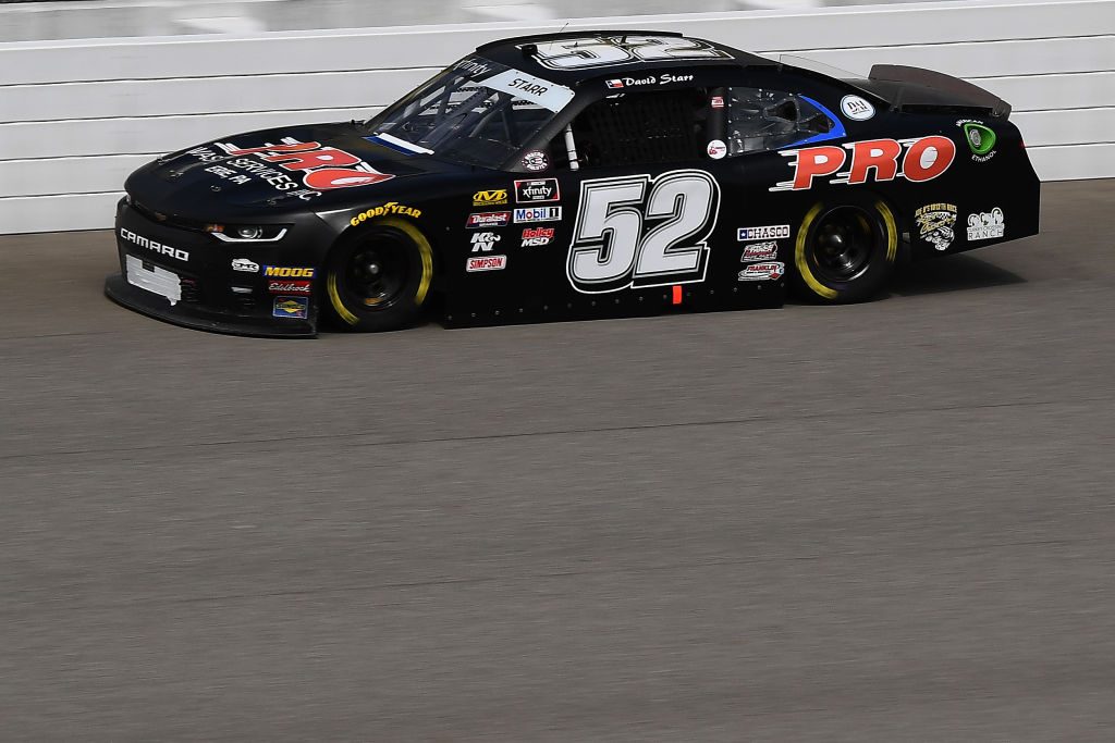BROOKLYN, MICHIGAN - JUNE 08: David Starr, driver of the #52 Pro Waste Services Inc. Chevrolet, drives during qualifying for the NASCAR Xfinity Series LTi Printing 250 at Michigan International Speedway on June 08, 2019 in Brooklyn, Michigan. (Photo by Stacy Revere/Getty Images) | Getty Images