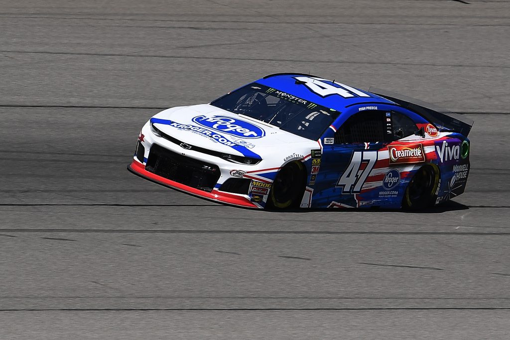 BROOKLYN, MICHIGAN - JUNE 07: Ryan Preece, driver of the #47 Kroger Chevrolet, drives during practice for the Monster Energy NASCAR Cup Series FireKeepers Casino 400 at Michigan International Speedway on June 07, 2019 in Brooklyn, Michigan. (Photo by Stacy Revere/Getty Images) | Getty Images