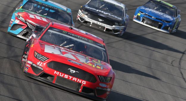 BROOKLYN, MICHIGAN - JUNE 10: Daniel Suarez, driver of the #41 Haas Automation Demo Day Ford, leads a pack of cars during the Monster Energy NASCAR Cup Series FireKeepers Casino 400 at Michigan International Speedway on June 10, 2019 in Brooklyn, Michigan. (Photo by Matt Sullivan/Getty Images) | Getty Images