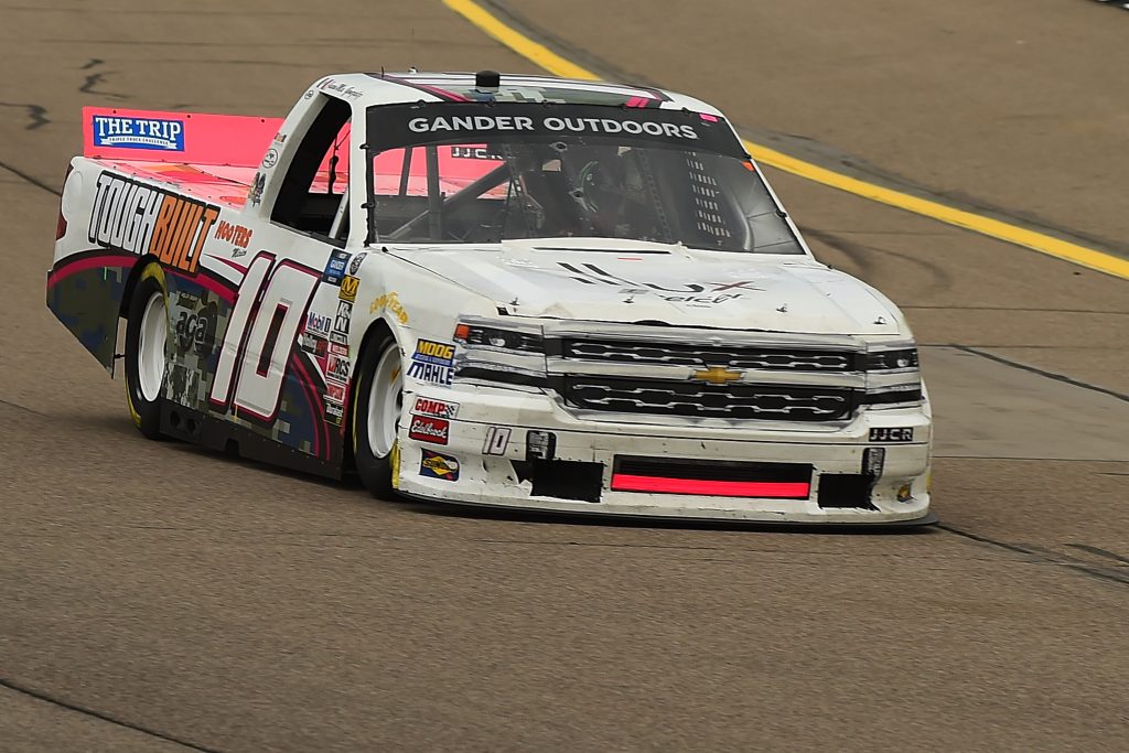 NEWTON, IOWA - JUNE 15: Juan Ma Gonzalez, driver of the #10 Illux Chevrolet, drives during practice for the NASCAR Gander Outdoor Truck Series M&M's 200 at Iowa Speedway on June 15, 2019 in Newton, Iowa. (Photo by Stacy Revere/Getty Images) | Getty Images