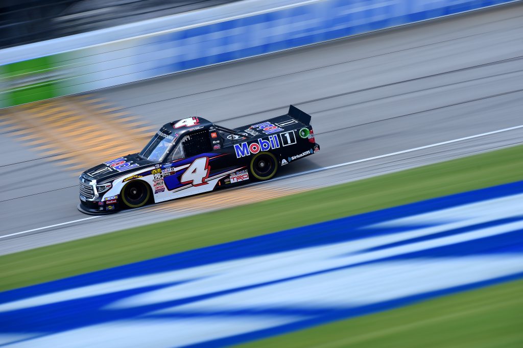 JOLIET, ILLINOIS - JUNE 27: Todd Gilliland, driver of the #4 Mobil 1 Toyota, practices for the NASCAR Gander Outdoors Truck Series Camping World 225 at Chicagoland Speedway on June 27, 2019 in Joliet, Illinois. (Photo by Jared C. Tilton/Getty Images) | Getty Images