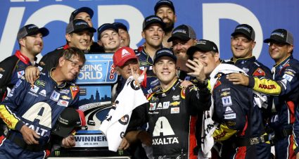 JOLIET, ILLINOIS - JUNE 30: Alex Bowman, driver of the #88 Axalta Chevrolet, takes a 