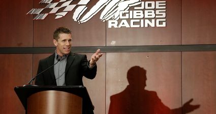HUNTERSVILLE, NC - JANUARY 11: NASCAR driver Carl Edwards talks about his career in a stock car during a press conference to announce his retirement at Joe Gibbs Racing on January 11, 2017 in Charlotte, North Carolina. (Photo by Bob Leverone/Getty Images) | Getty Images