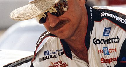 DARLINGTON, SC - MARCH 1994:  Dale Earnhardt recorded his ninth career win at Darlington in 1994, just one shy of David Pearson?s all-time mark of 10.  (Photo by ISC Archives via Getty Images)