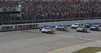 NEWTON, IA - AUGUST 1: Ricky Stenhouse Jr., driver of the #16 3M Ford, leads the field to the start of the NASCAR Nationwide Series U.S. Cellular 250 at Iowa Speedway on August 1, 2009 in Newton, Iowa.  (Photo by Jonathan Daniel/Getty Images) | Getty Images