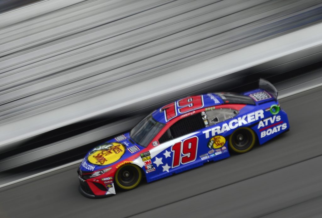 DAYTONA BEACH, FLORIDA - JULY 04: Martin Truex Jr., driver of the #19 BassProShops/TRACKER ATVs Toyota, drives during practice for the Monster Energy NASCAR Cup Series Coke Zero Sugar 400 at Daytona International Speedway on July 04, 2019 in Daytona Beach, Florida. (Photo by Jeff Curry/Getty Images) | Getty Images