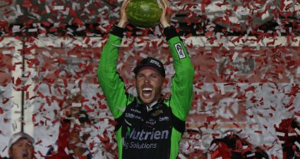 DAYTONA BEACH, FLORIDA - JULY 05: Ross Chastain, driver of the #16 Ellsworth Advisors Chevrolet, celebrates afyter winning the NASCAR Xfinity Series Circle K Firecracker 250 Powered by Coca-Cola at Daytona International Speedway on July 05, 2019 in Daytona Beach, Florida. (Photo by Matt Sullivan/Getty Images) | Getty Images