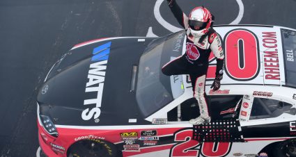 LOUDON, NEW HAMPSHIRE - JULY 20: Christopher Bell, driver of the #20 Rheem-Watts Toyota, celebrates winning the NASCAR Xfinity Series ROXOR 200 at New Hampshire Motor Speedway on July 20, 2019 in Loudon, New Hampshire. (Photo by Jared C. Tilton/Getty Images) | Getty Images