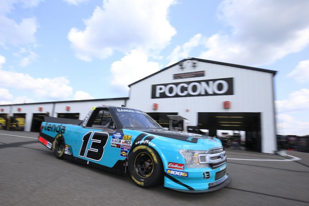 LONG POND, PENNSYLVANIA - JULY 26: Johnny Sauter, driver of the #13 Tenda Heal Ford, drives during practice for the NASCAR Gander Outdoors Truck Series Gander RV 150 at Pocono Raceway on July 26, 2019 in Long Pond, Pennsylvania. (Photo by Chris Trotman/Getty Images) | Getty Images
