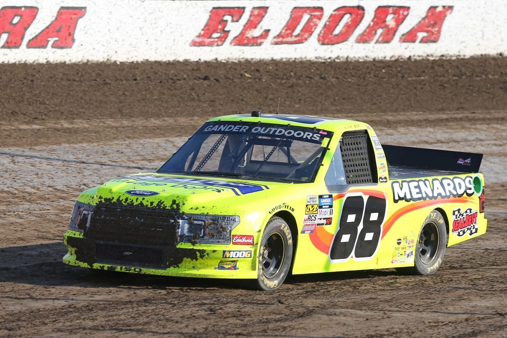 ROSSBURG, OHIO - JULY 31: Matt Crafton, driver of the #88 IdealDoor/Menards Ford, drives during practice for the NASCAR Gander Outdoor Truck Series Eldora Dirt Derby at Eldora Speedway on July 31, 2019 in Rossburg, Ohio. (Photo by Matt Sullivan/Getty Images) | Getty Images