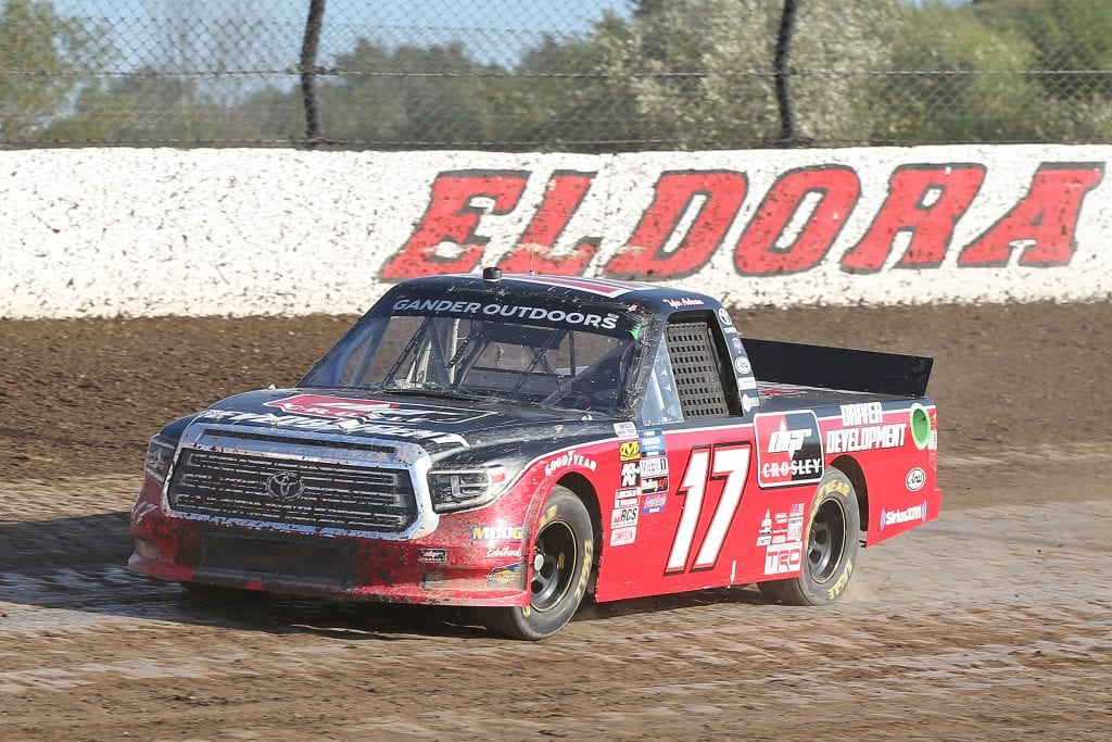 ROSSBURG, OHIO - JULY 31: Tyler Ankrum, driver of the #17 DGR-Crosley Driver Development Toyota, drives during practice for the NASCAR Gander Outdoor Truck Series Eldora Dirt Derby at Eldora Speedway on July 31, 2019 in Rossburg, Ohio. (Photo by Matt Sullivan/Getty Images) | Getty Images